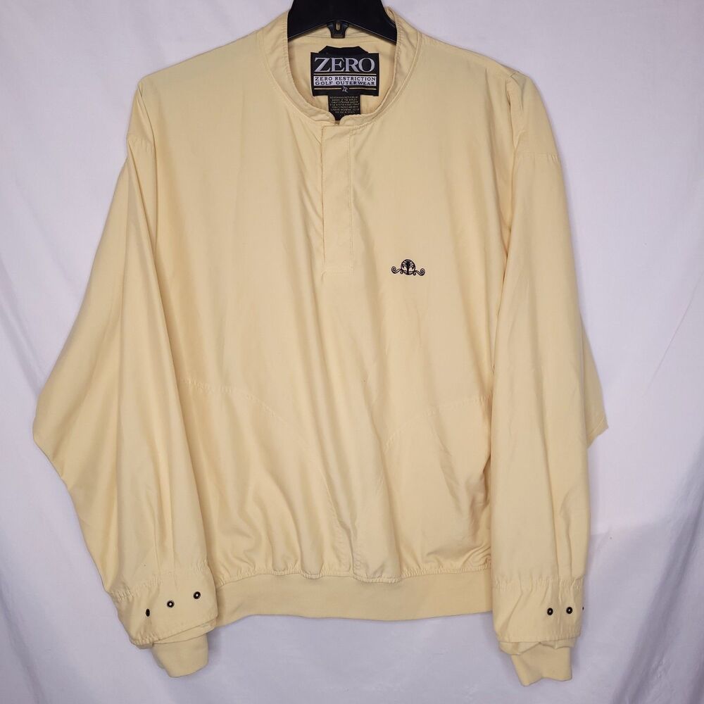 Zero Restriction Golf Windshirt Mens Large Yellow 1/4 Snap